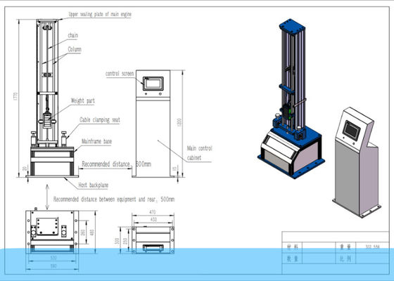Equipamento de teste vertical do cabo ótico de 20times/Min Impact Testing Machine Fiber